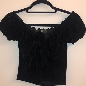 velvet bardot top misguided